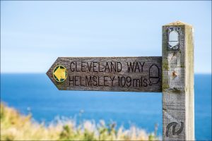 wooden direction sign for the Cleveland Way