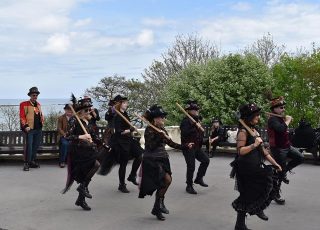 Morris dancers at Filey Steampunk Festival