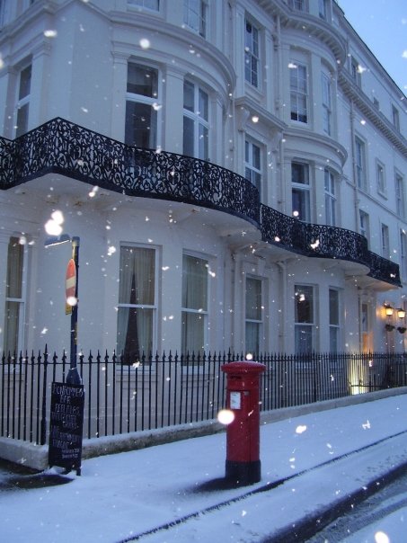 Snow on The Crescent, Filey.