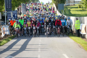 Great Yorkshire Bike Ride departing Wetherby Racecourse