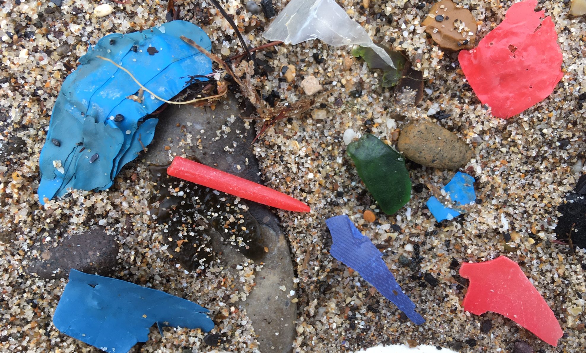 rubbish on Filey beach