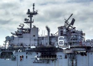 Fire damaged USS Bonhomme Richard